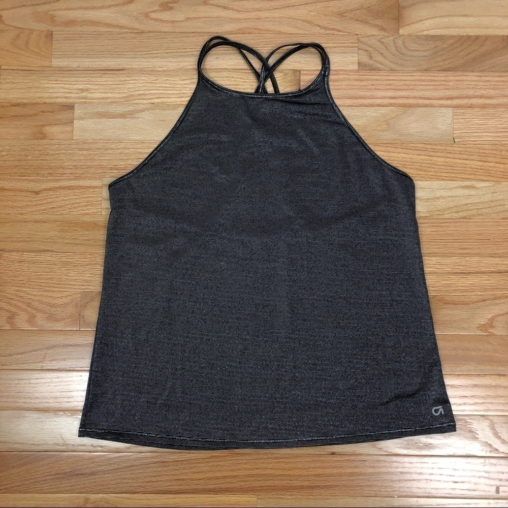 GAP fit black silver metallic tank top - Picture 6 of 8
